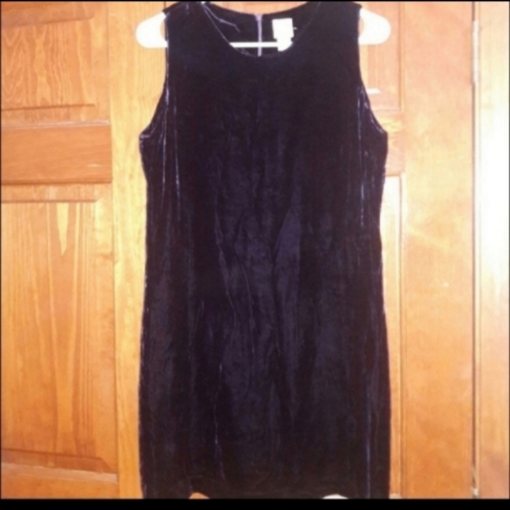 90s Goth Vintage Purple Velvet Mini Dress